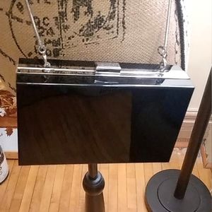 Black Lacquer Box Clutch